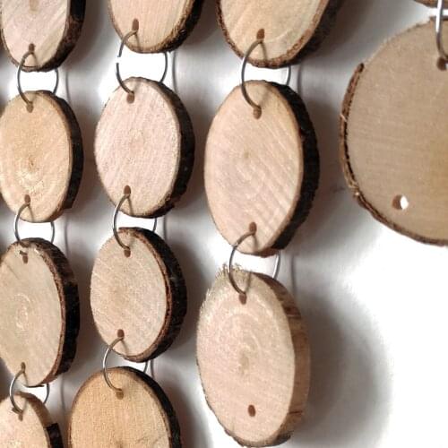 40pcs Wood Pieces Hanging Pendant DIY Wood Pieces Handicraft Accessory for Home Decoration Hanging Pendant Restaurant decoration