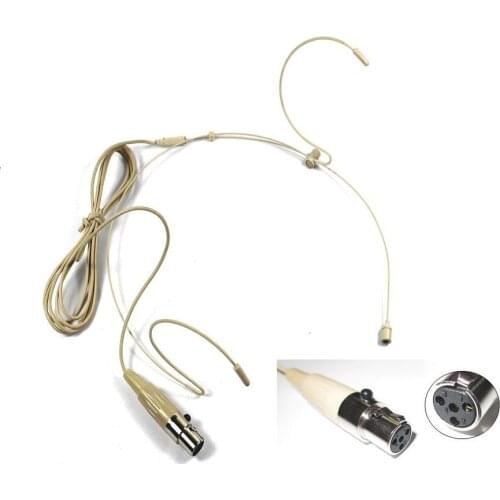 Double Earhook Headset Microphone with 4 Pin XLR Plug for SHURE Wireless system