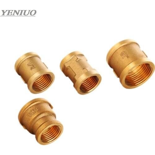 F/F 1/2" 3/4" 1" BSP Female Thread water Brass Pipe Fittings Rounding Nut Rod Connector Coupling Full Port Copper Adapter