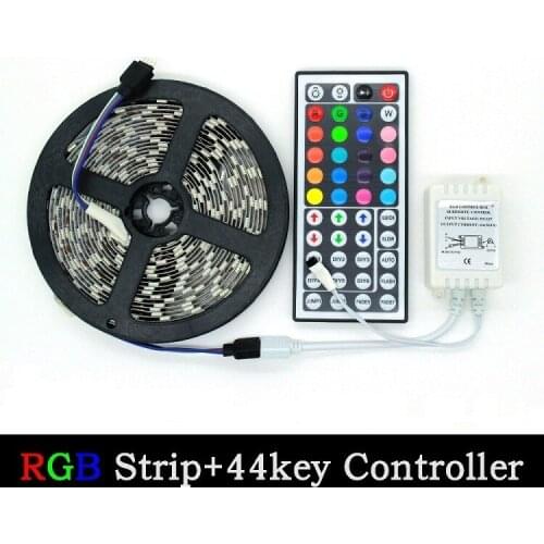 RGB Led Strip 3528 DC 12V Fexible Light FIde De Led 60leds/m Non Waterproof IP20 OR IP65 With 44keys Control