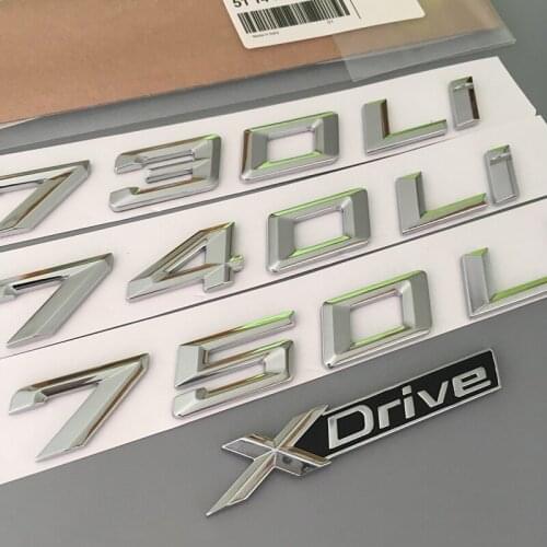 Chrome Letters Numbers Emblem 730Li 735Li 740Li M745Li M750Li M760Li M Badge for BMW Newest 2008-2020 Car Styling Trunk Sticker