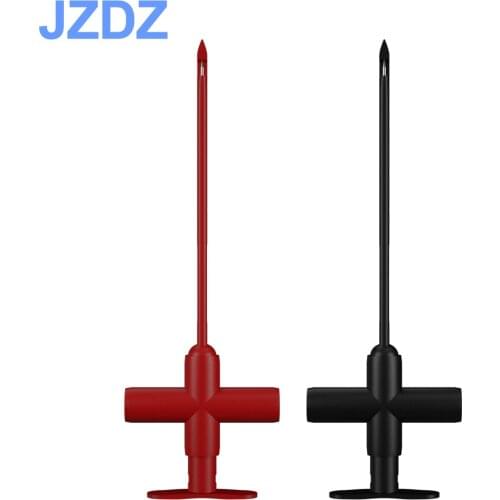 JZDZ 2pcs Insulation Puncture Probe Auto Repair Multimeter Non-Destructive Test Hook Clip Spring Tool 4mm Banana Plug J.30022