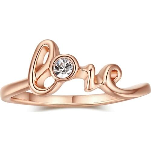 Top Quality ZYR194 Concise Crystal Ring Rose Gold Color Austrian Crystals Full Sizes