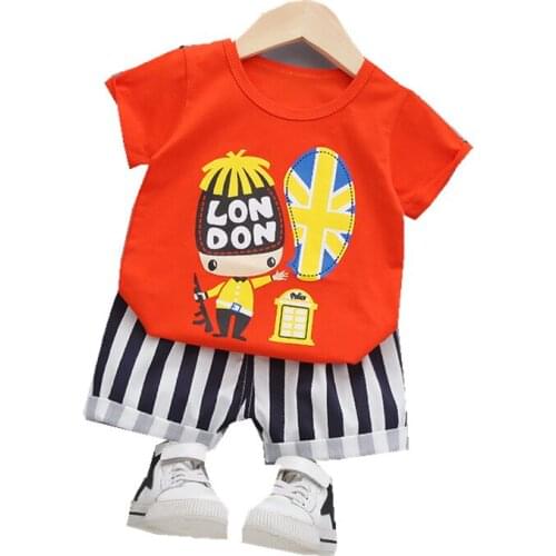 Boys Clothing Sets Cute Summer T-Shirt Cartoon clothing Kids Boys Clothes Suit For 1-4Y Outfit Boy Clothes