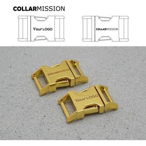 15mm Engraved buckle, We provide laser engraving service customize LOGO metal buckle for diy dog collar accessories CK15HJ