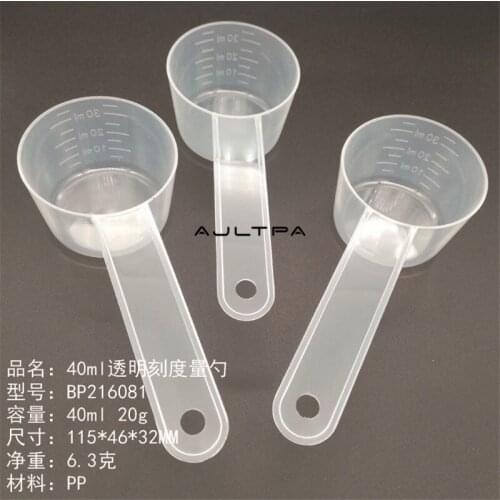 2500Pcs 20g 40ml Plastic Measuring Coffee Scoop With Scale Baking Utensils Milk Powder Laboratory Liquid Spoon H77047