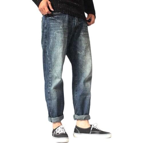 Trendy Straight Jeans Men Casual Denim Pants Loose Baggy Streetwear Trousers Retor Distressed Hiphop Harem Jeans Male Clothing