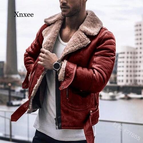 Winter Jacket Mens Imitation Leather Motorcycle Motorcycle Zipper Long-Sleeved Jacket Jacket Street Style Leather Jacket Jacket