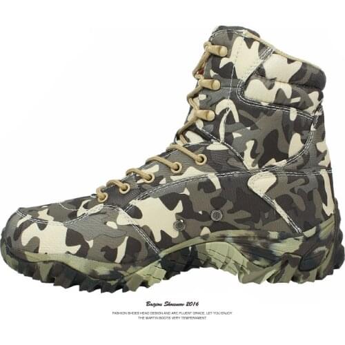 Men Military Army Boot Spring High Quality Waterproof Canvas Camouflage Tactical Combat Desert Ankle Boots Mens Shoes