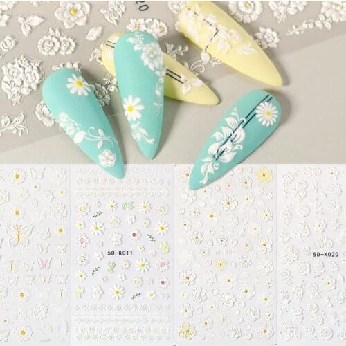 5D Laser Effect Nail Sticker Floral Butterfly Design Transfer Decals Slider Wraps Decoration DIY Nail Art Manicures Accessories