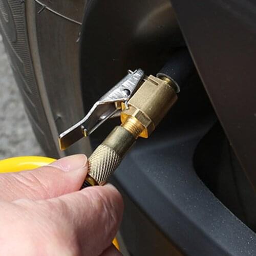 Brass Material Car Air Pump Thread Nozzle Adapter Car Pump Accessories Fast Conversion Head Clip Type Nozzle