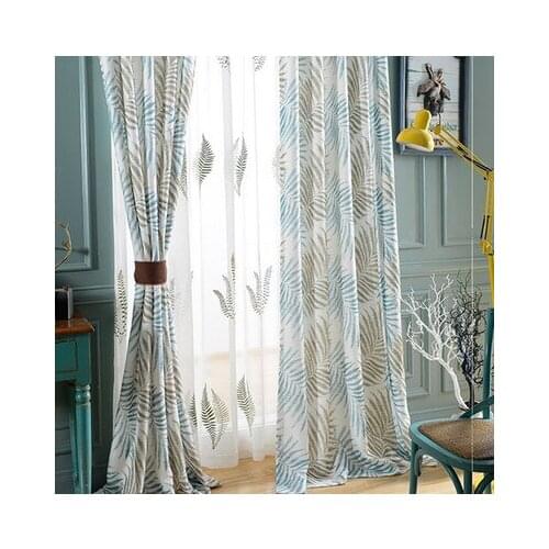 New garden Korean style imitation linen printing curtain fabric fabric curtain customization