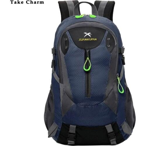 New High Quality Nylon Waterproof Men Travel Backpack Lightweight And Simple Youth Sports Backpack Women Camping Bag Black Blue
