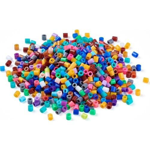 About 8000pcs/lot Mixed Color PE DIY Fuse Hama Tube Beads Refills for Kids DIY Making Crafts,5x5mm,Hole: 3mm, gift for children