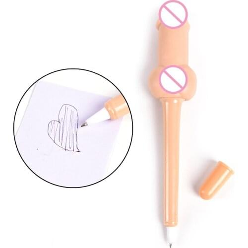 Peerless 1Pc Durable Office Writing Stationery Anti Stress Funny Squeeze Huge Penis Ballpoint Pen
