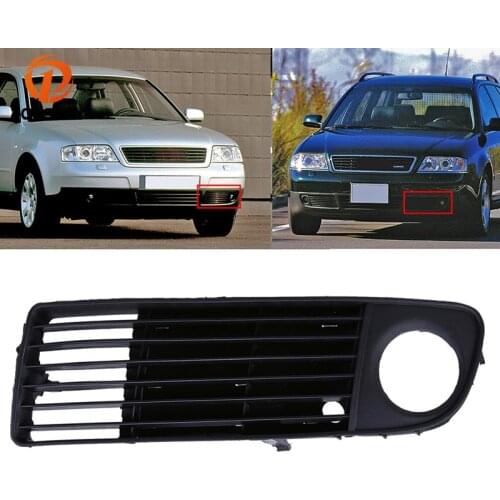 POSSBAY Car Front Bumper Kidney Left Lower Grille Fit for Audi A6 (C5) Sedan/Avant 1998 1999 2000-2002 Pre-facelift Lights Cover