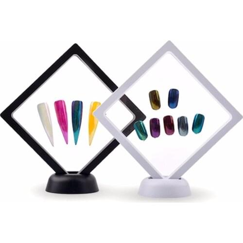 Manicure Nail Art Display Stand Nail Gel Polishing Showing Shelf Square Photo Frame Display Board Color Cards Chart Standing Kit