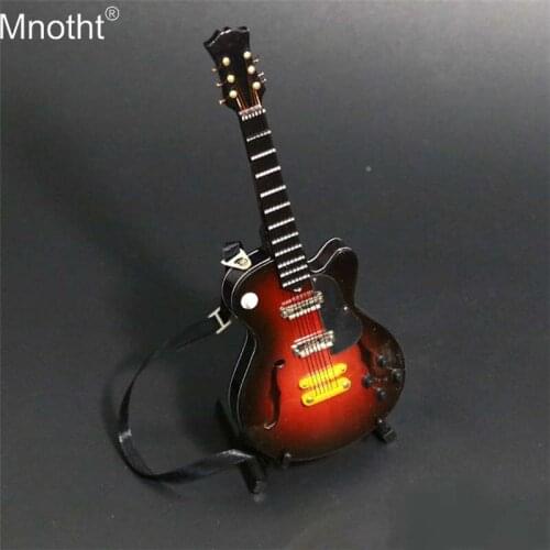 Mnotht 1/6 Belt Straps Musical Instrument Classic Style Brown Electric Guitar Toy for 12in Action Figure Soldier Collection m3n