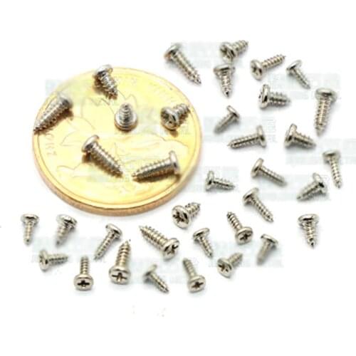M1 M1.2 M1.4 M1.7 Phillips Screws Round head Screw Self-Tapping Pan head Machine Bolts Nickel plating 100PCS