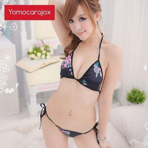 Sexy Costume Costumes Micro Bikini Halter Chalaza Three Point Type Pajamas Three Point Underwear Opaque Temptation Lingerie