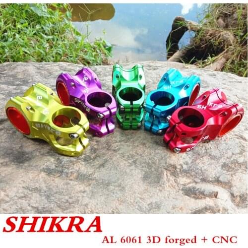 SHIKRA MTB 50mm Stem CNC 35mm 31.8mm Handlebar Bicycle ultralight 0 Degree Rise DH AM Stem Enduro 28.6mm Steerer Mountain Bike