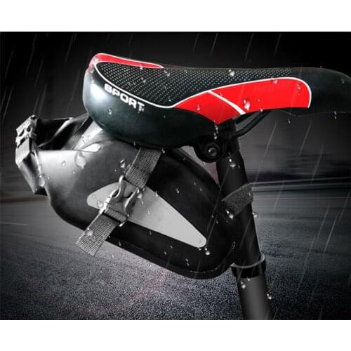 Folding bike bag safe reflective bicycle bag cycling bicycle accessories waterproof rolltop saddle bag bike phone holder gadgets