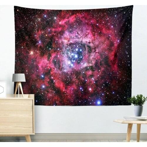 Wine Red Rose Nebula Scenery Tapestry for Livingroom Photography Wall Decor