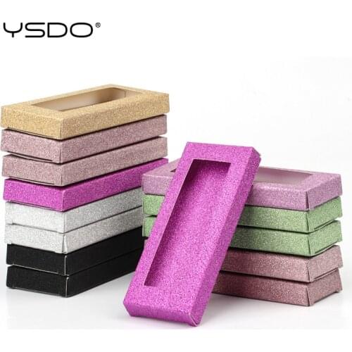 YSDO Wholesale Eyelash Boxes 50 PCS Packing For Lashes Blank Box Multi-Color Paper Eyelashes Case Makeup Flash Package Cilios