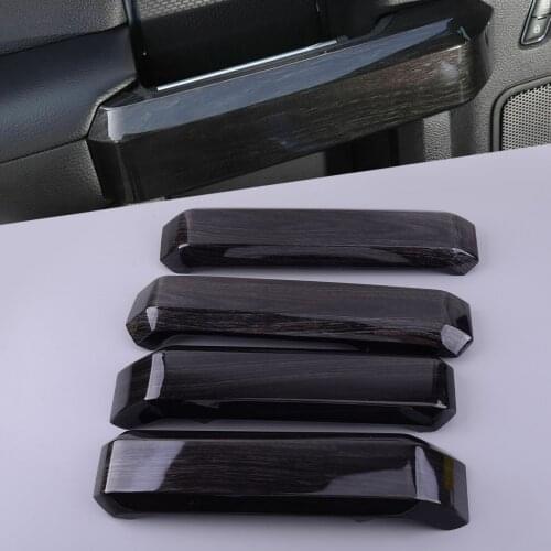 1 Set Car Wood Grain Inner Interior Door Handle Covers Trims Black ABS Fit For Ford F150 2015 2016 2017 2018 2019