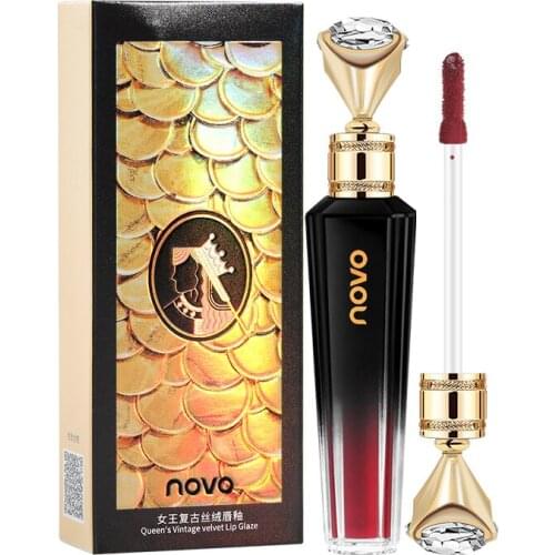 1 Pcs Fashion Packing Liquid Lip Gloss Queen Retro Matte Velvet Lipstick Long Lasting Waterproof Red Lips Makeup Cosmetic TSLM1