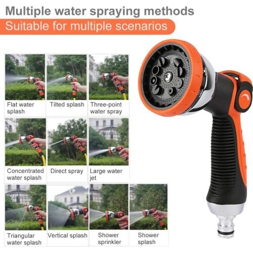 10-function High-pressure Water Spray Gun Garden Zinc Alloy Water Gun Household Car Wash High-pressure Water Gun