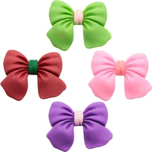 10pcs Sweet Baby Girls Bow Knot Resin 3D Cabochon Charms Pendant Manicure Accessories For DIYY Crafts Mobile Phone Case