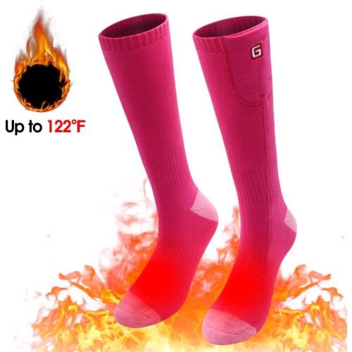 3.7V 3 adjustable temperature Electric Heated Socks Men/Women Thermal Heating Long Cotton Sock For Cold Feet Winter Warm Foot