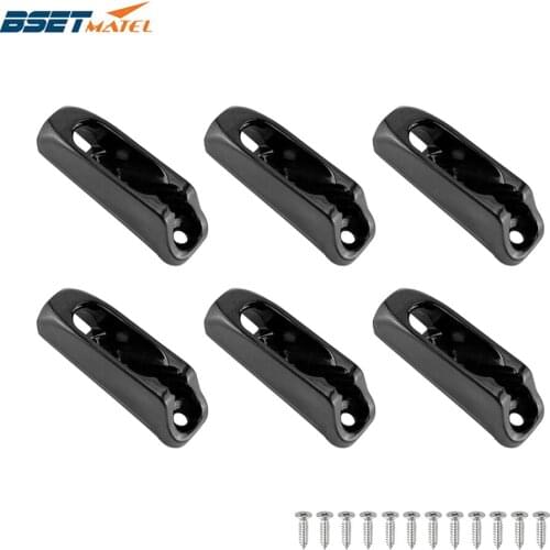 6X Black Nylon Jam Cleat Self-lock Rope Cord Tensioner Runner for Outdoor Safety Canoeing Kayak Surfing Boat Accessories