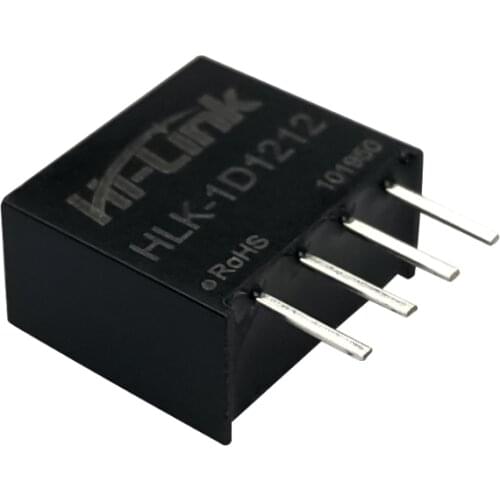 Free shipping 5 pcs/lot HLK-1D1212 12V 1W DC/DC 4:1 wide voltage input stabilied power supply module can replace B1212S-1W