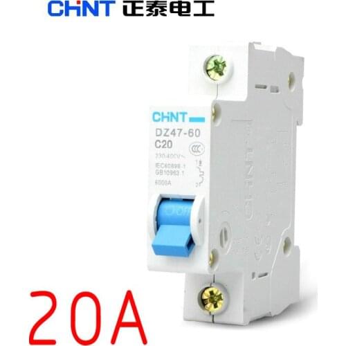 CHINT DZ47-60 C20 1P 20A Household miniature Circuit Breaker with over current and Leakage protection air switch