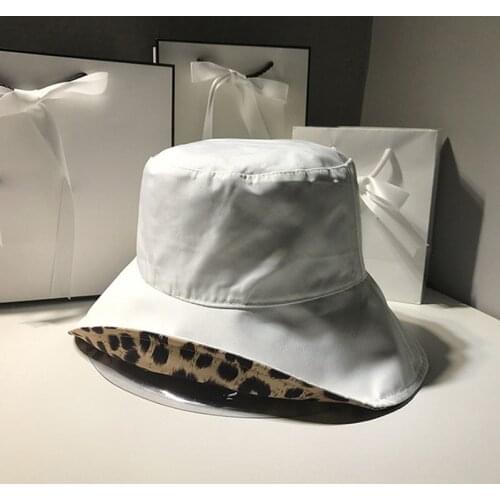 Double-sided Leopard Print Japanese Panama Fisherman Hat Summer Leisure All-match Holiday Outing Sunscreen Bob Women Basin Hat