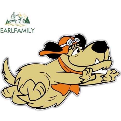 EARLFAMILY 13cm x 8.3cm Funny Car Stickers and Decals for Mudley Dog Kids Laptop Surfboard ATV Bumper Sticker Cartoon Sticker
