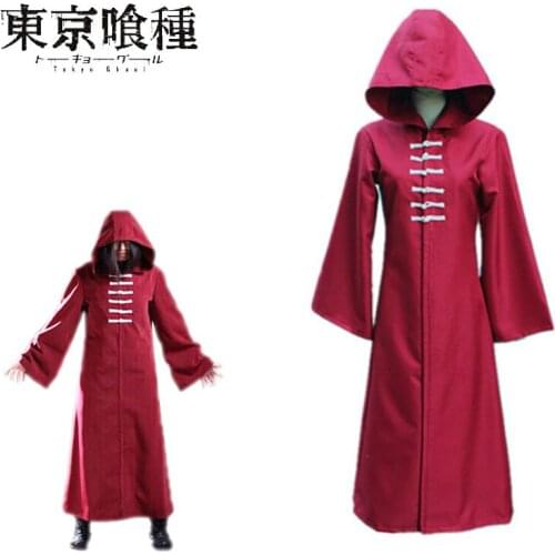 Kirishima Ayato Cosplay Aogiri No Tatsuki Janpanese Anime Tokyo Ghoul Cosplay For Adults Red Cloak Costumes Full Set