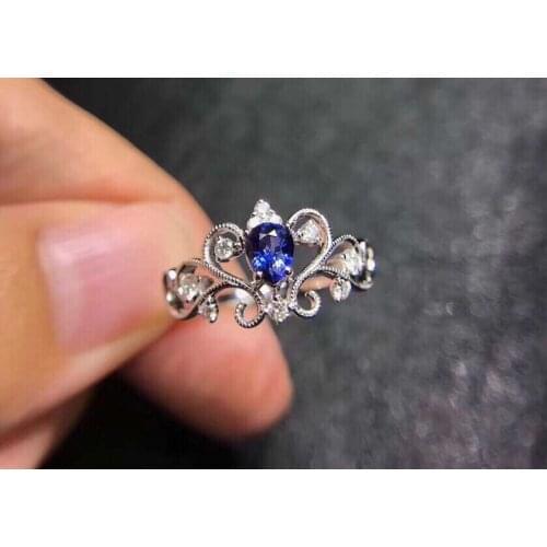 KJJEAXCMY boutique jewelryar 925 sterling silver inlaid natural sapphire lady luxury ring support detection iuyt