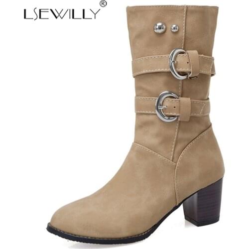 Lsewilly Ankle Boots Soft Leather Square Heel High Heels Shoes Woman Western Style Short Boots Black Booties Botas Shoes K135
