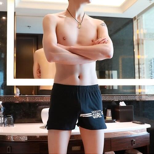 Mens Boxers Loose Leisure Home Shorts Cotton Underwear Men Boxer Shorts Fashion Printed Underpants Men Lounge Pajamas Panties