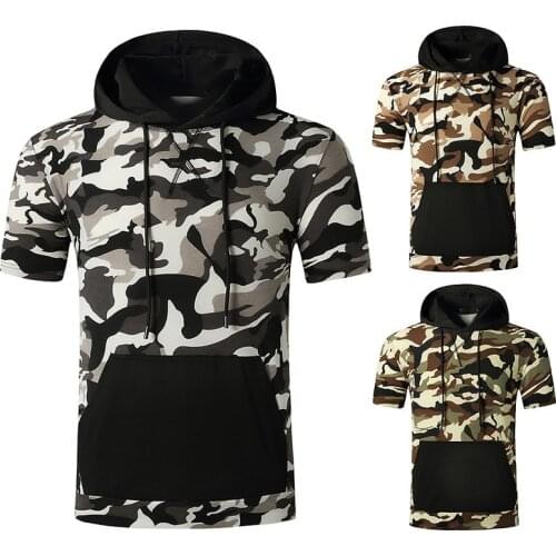 Mens Hipster Hip Hop Pullover Longline Side Zipper Shorts Sleeve Hooded T Shirt