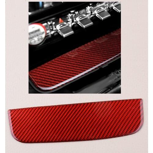 New Carbon Fiber Red Car Interior Front Storage Box Trim Cover Decoration Fit For Ford Mustang 2015 2016 2017 2018 2019 Styling