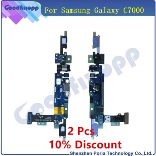 New Original For Samsung Galaxy C7000 Micro USB Charging Port Sensor Headphone Jack Dock Connector Flex Cable Replacement Parts