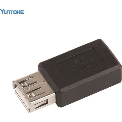 Black Wholesale Mini USB 5pin Female To USB A Type 2.0 Female Connector Extension Adapter 300pcs/lot