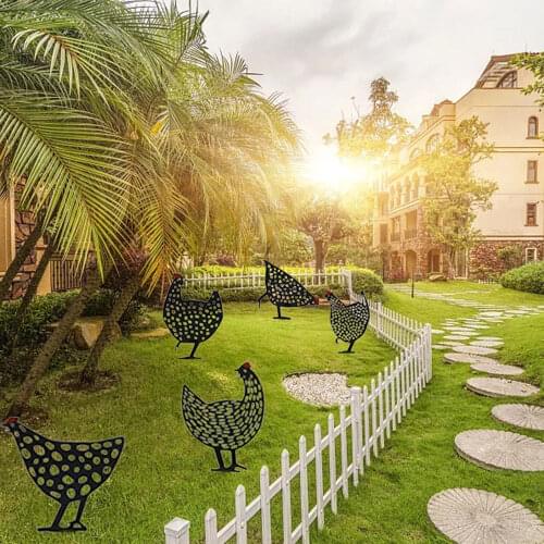 Easter Chicken Hen for Easter Gardening Ornaments Yard Iron Art Outdoor Garden Backyard Lawn Stakes Garden Hen Large