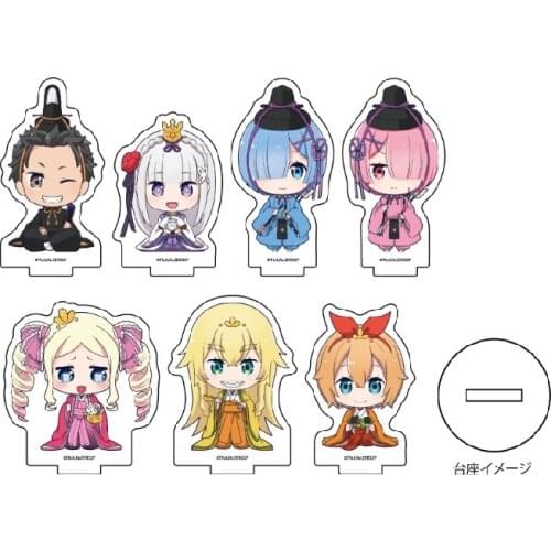 Anime Re:Zero Rem Ram Emilia Acrylic Figure Stand Display Model Plate Table Decor Cosplay Cartoon Accessories Collection Toys