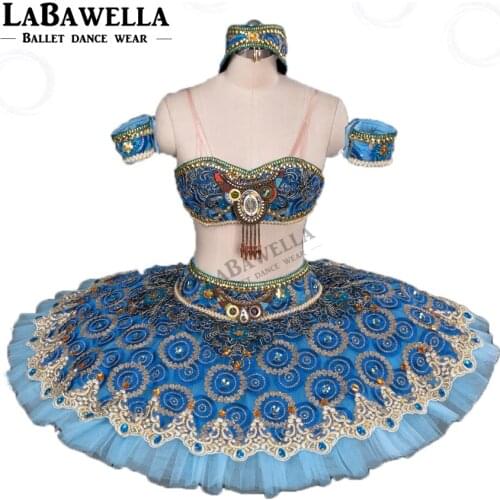 Competition Platter Professional Ballet Costumes BT9057 Le Corsaire Blue Professional Ballet Glissade Tutu Classical Performance