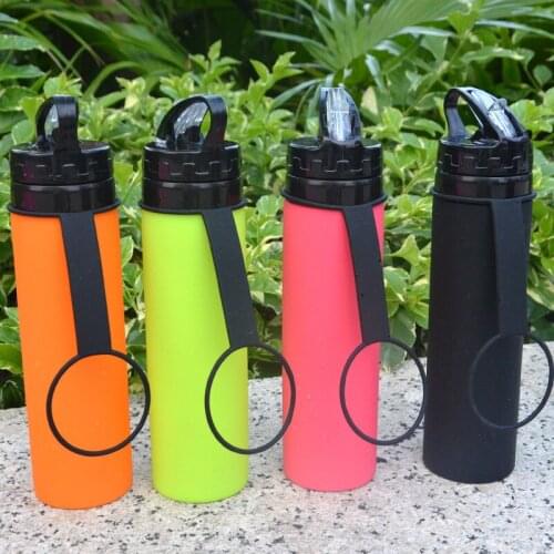 600ml Silicone Folding Water Bottle Outdoor Sports Supplies Portable Water Bottle Convenient Travel Foldable Easy to Take